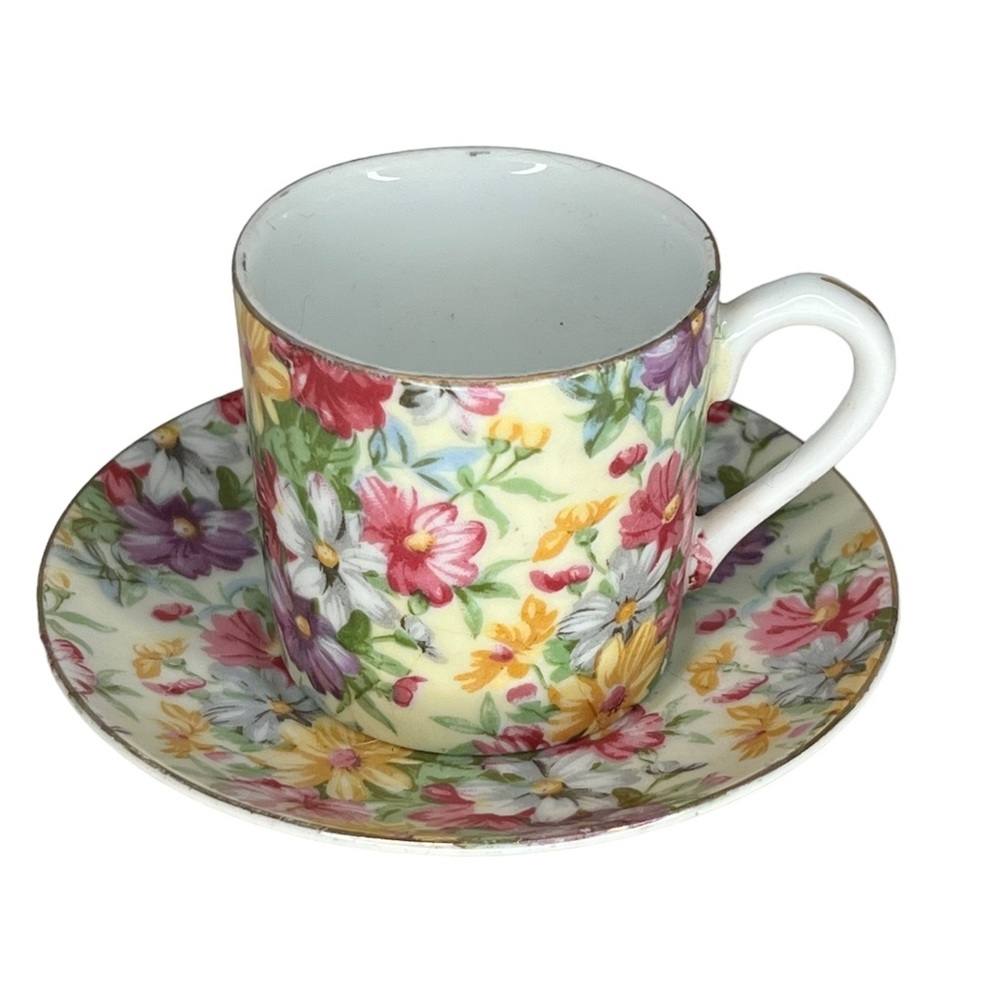 Vintage Floral Cup & Saucer Set Made in Japan